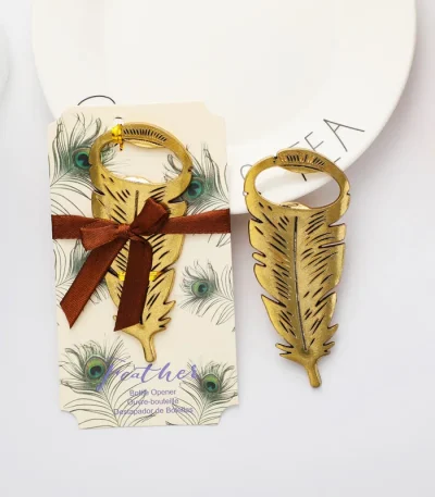 Golden-Feather-Bottle Opener-Wedding Gift